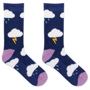 HOTSOX Women's Clouds Non-Skid Slipper Sock
