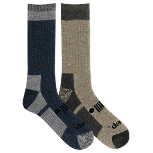 Jeep® Men's Performance Wool Hiking Crew Socks 2 Pair Pack Made in USA - Heavyweight, Cushioned Comfort