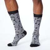 K.Bell Men's Music Notes Crew Socks thumbnail