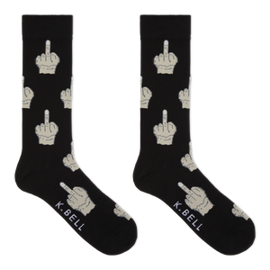 K.Bell Men's Middle Finger Crew Socks