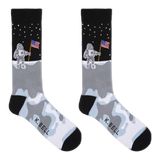 K.Bell Men's Man On the Moon Crew Socks - Made in the USA
