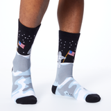 K.Bell Men's Man On the Moon Crew Socks - Made in the USA