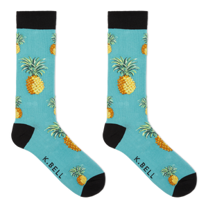 K.Bell Men's Pineapple Crew Socks