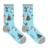 K.Bell Women's Musical Cats Crew Socks