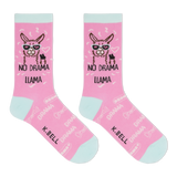 K.Bell Women's No Drama Llama Crew Socks