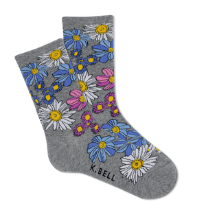 K.Bell Women's Springtime Floral Crew Sock