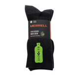Merrell Durable Recycled Blend All Around Crew Sock 3 Pair Pack with Blister Protection and Fast Dry Moisture Wicking