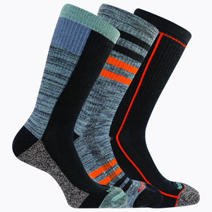 Merrell Durable Recycled Blend All Around Crew Sock 3 Pair Pack with Blister Protection and Fast Dry Moisture Wicking